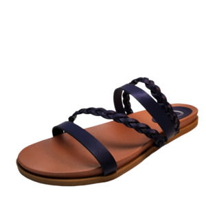 Journee Womens  Shoes Colette Man-made Slip On Flat Sandals Blue 11M